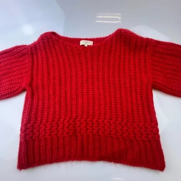 Sezane Vibrant Scarlet Crew Neck Sweater - Picture 5 of 7